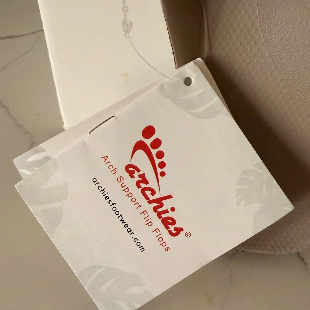 Archies High Arch Sandals in Taupe Nude NWT arch support orthotic flip flops - Picture 3 of 6